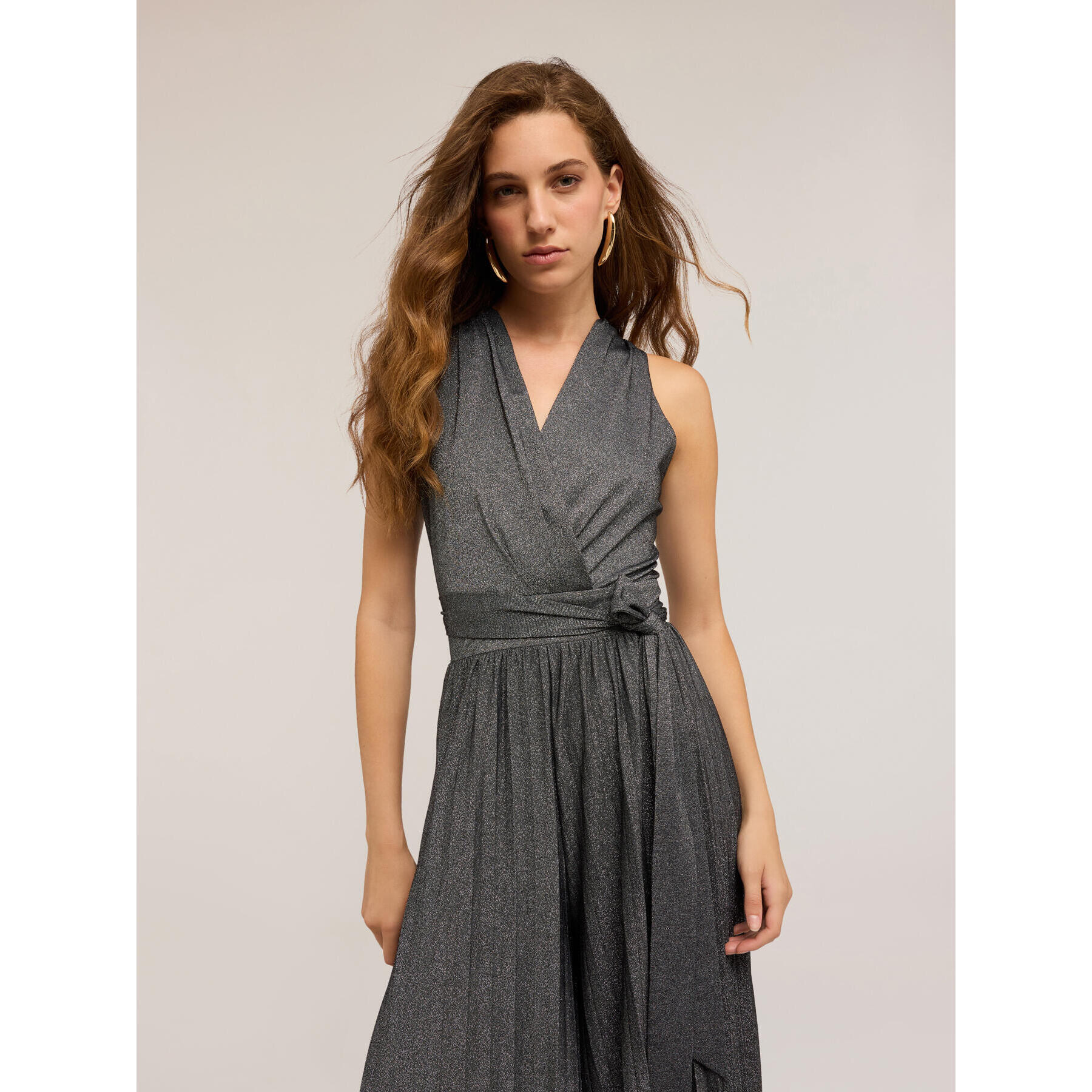 Motivi - Mono de lurex plisado - Gris