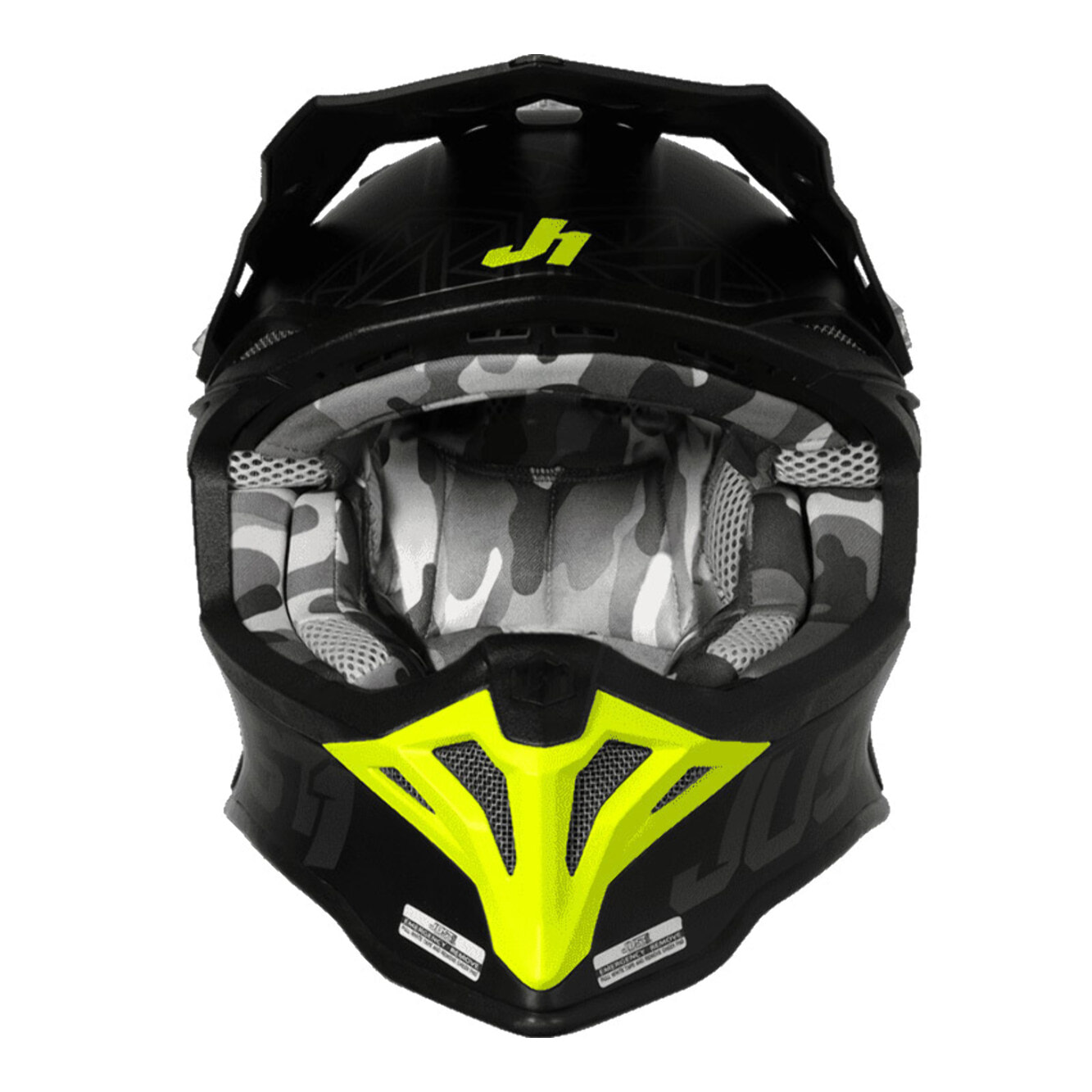 CASCO OFFROAD  J39 KINETIC CAMO FLUO YELLOW RED BLACK (MATT)JUST1