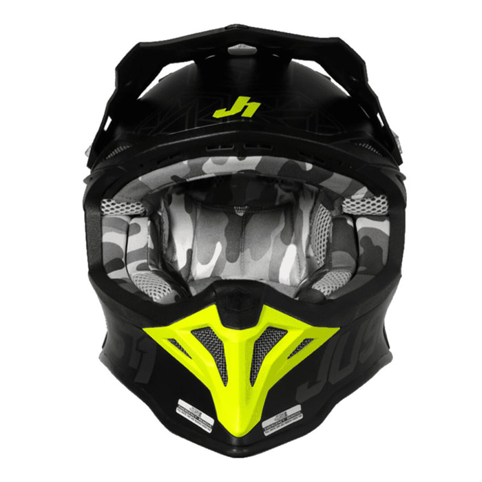 CASCO OFFROAD  J39 KINETIC CAMO FLUO YELLOW RED BLACK (MATT)JUST1