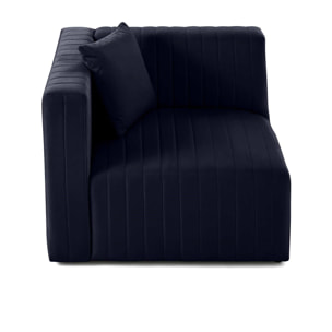 Nova - module d'assise gauche - en velours - Bleu marine