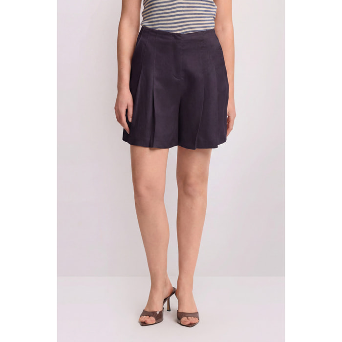 Kocca - Pantaloni corti con pieghe Donna, Tinta unita