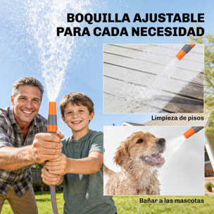 Enrollador de Manguera para Jardín 30+2 m con Boquilla de 2 Modos, Carrete de Manguera de Jardín de Pared con Bloqueo Automático y Retracción Controlada, Soporte Orientable 180°, Naranja
