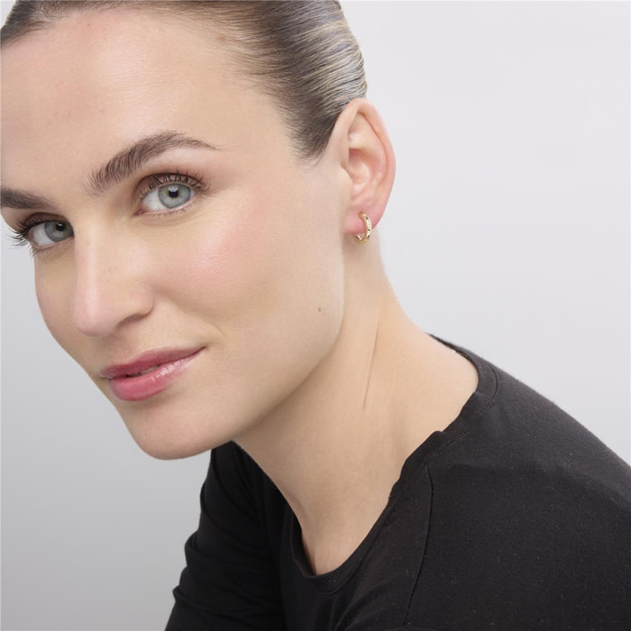 Pendientes acabado oro amarillo de 18k y Circonita Brillante