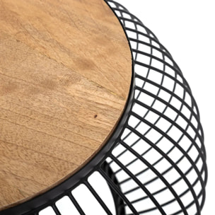 Lot de 2 tables gigognes "Esther" manguier et métal