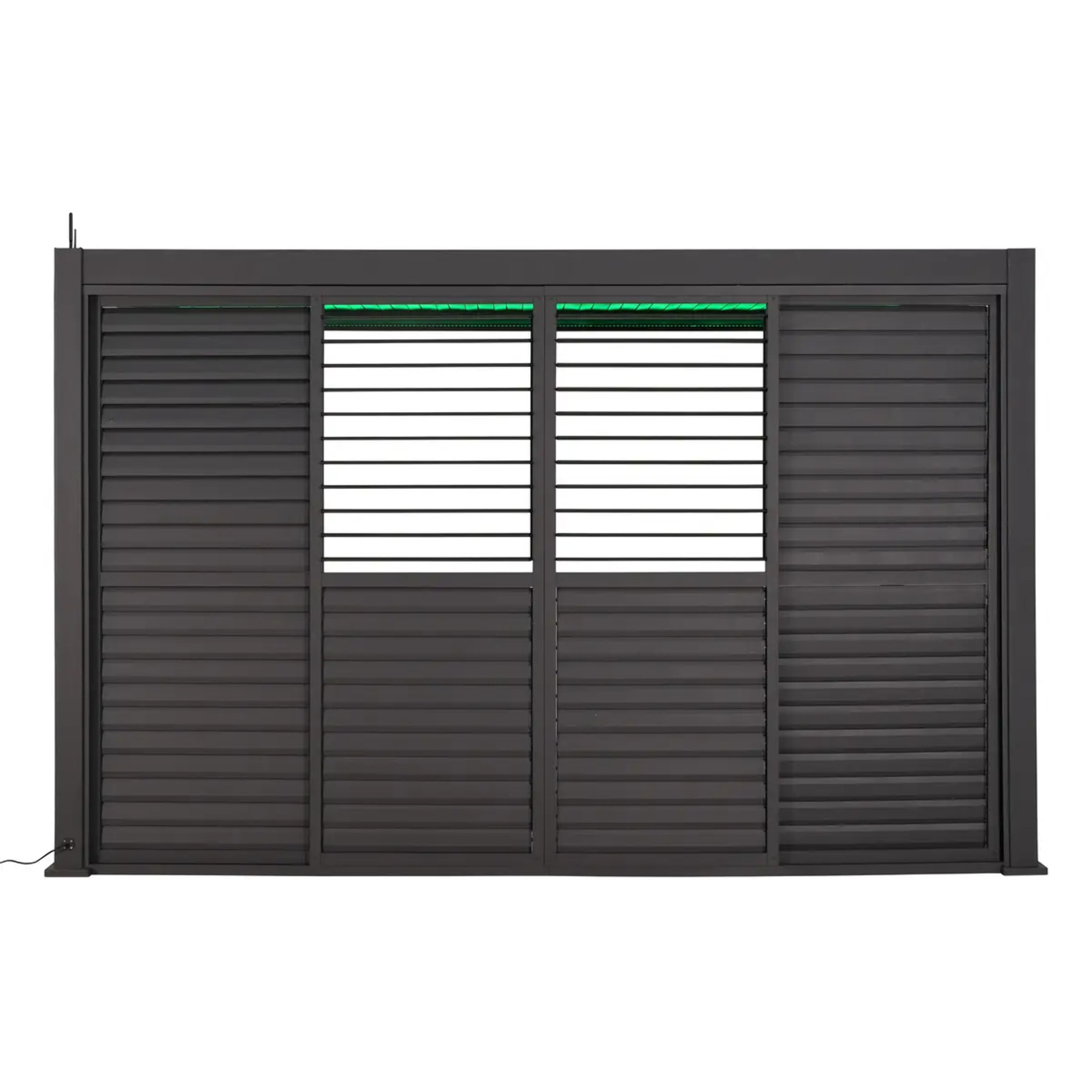 Persienne coulissante pour pergola bioclimatique "Evora" 3,4 x 2,3m Graphite