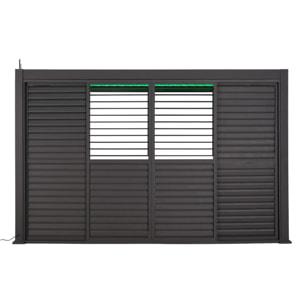 Persienne coulissante pour pergola bioclimatique "Evora" 3,4 x 2,3m Graphite