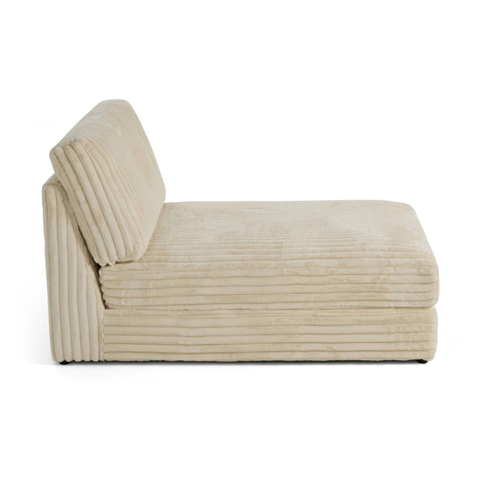 Jasper - module méridienne - en fausse fourrure côtelée - Beige