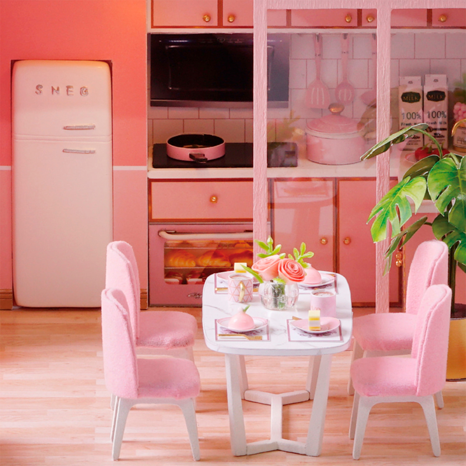 Dúplex Rosa. Maqueta 3D realista con gran detalle, cubierta anti-polvo y luces led.