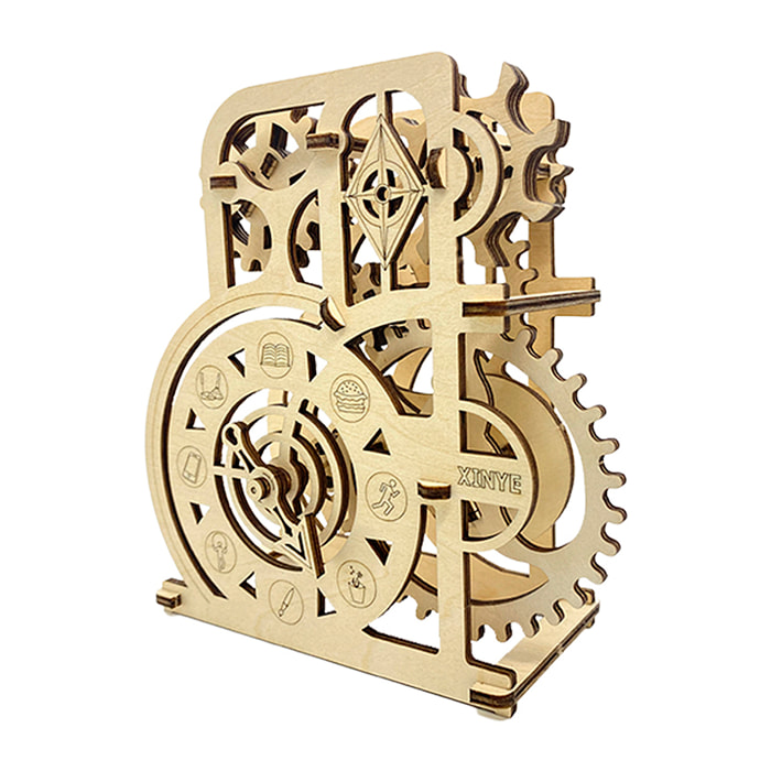 Maqueta de Madera 3D, con movimiento mecánico diseño de Rueda de la suerte. 56 piezas.