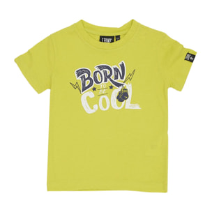 Camiseta básica de manga corta con estampado 'Born Cool' para niño