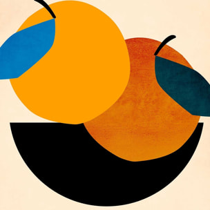 Affiche graphique Pommes Affiche + cadre en bois - Chêne