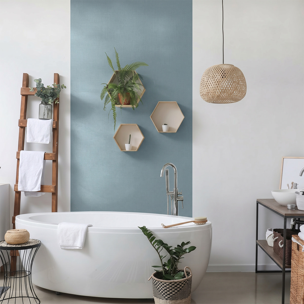 Rouleau adhésif décoratif Vinyle au Mètre - Bleu poudre - Sticker Lavable Imperméable Mur Cuisine Meubles