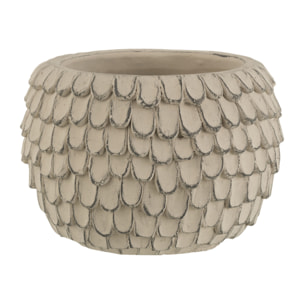 J-Line cache-pot Feuille - ciment - gris clair - medium - Ø 18.5 cm