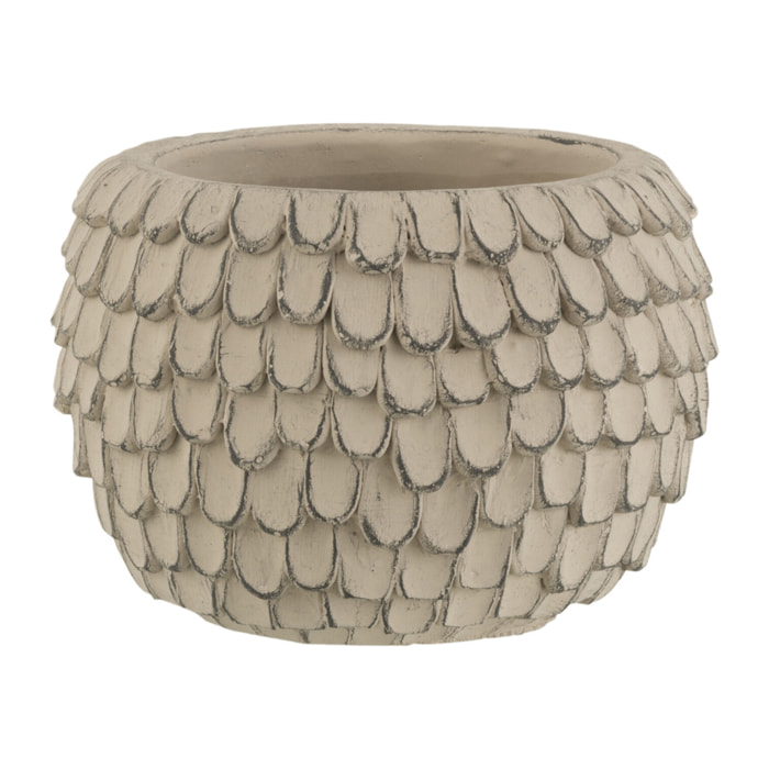 J-Line cache-pot Feuille - ciment - gris clair - medium - Ø 18.5 cm