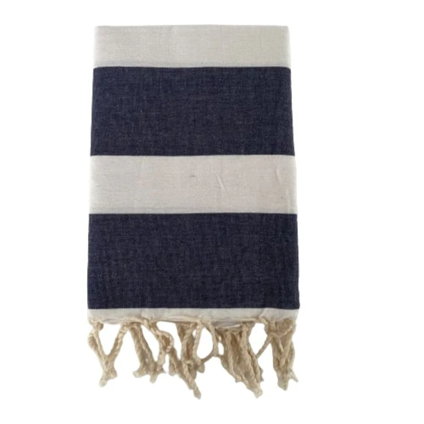 Fouta plate traditionnelle - Transat Bleu Marine - 100x200cm - 190g/m²
