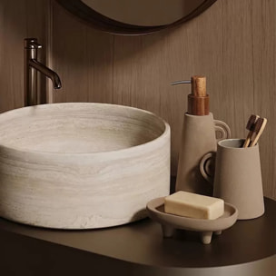 Distributeur de savon ORGANIC Cappuccino Spirella en Grés