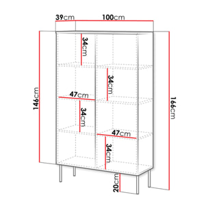Lavaggi - buffet haut - blanc - 2 portes - 166 cm - Blanc