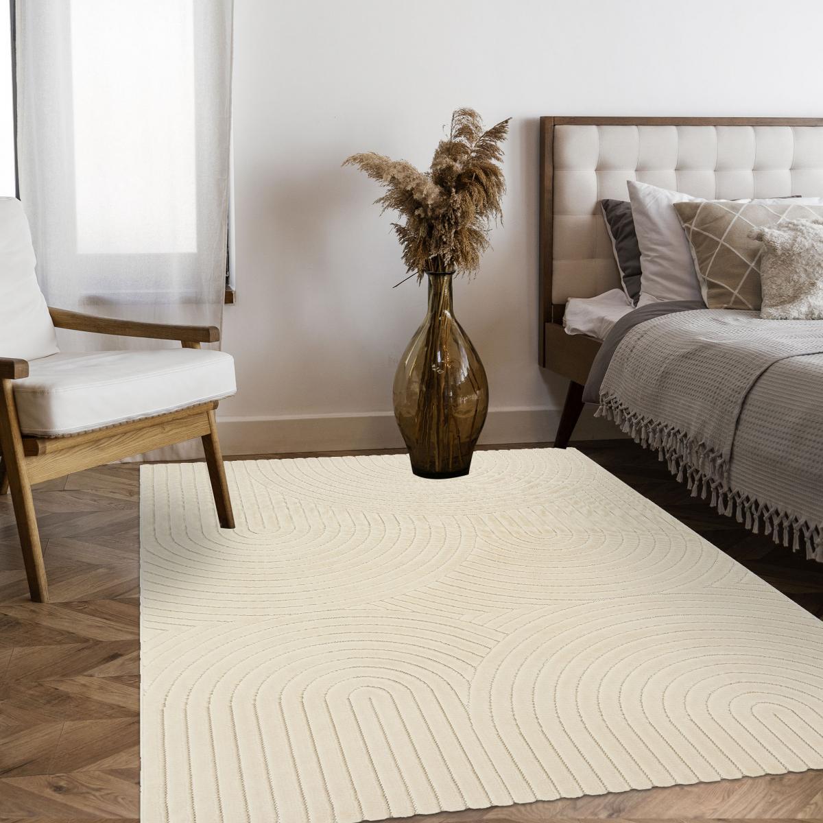 Tapis tendance ton sur ton aux motifs simples