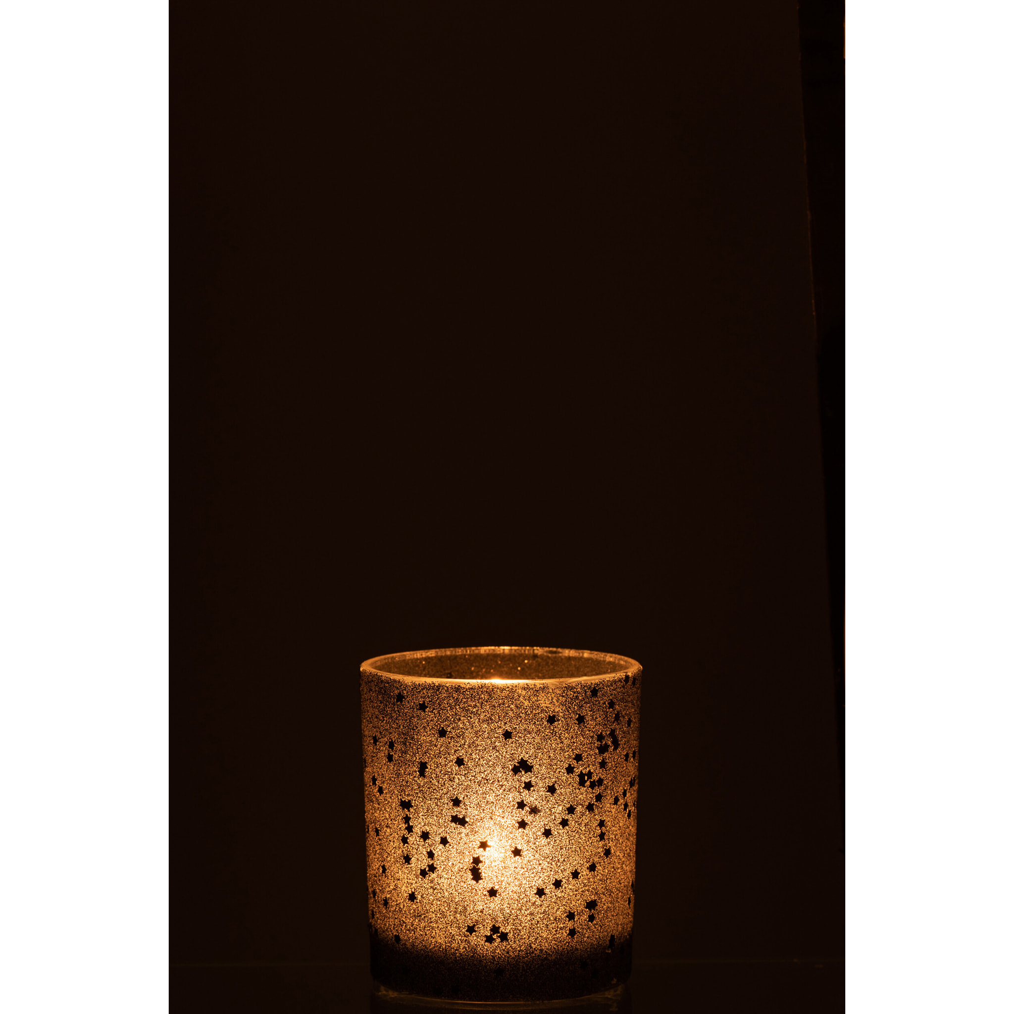 J-Line photophore Etoiles - verre - noir - 2 pcs