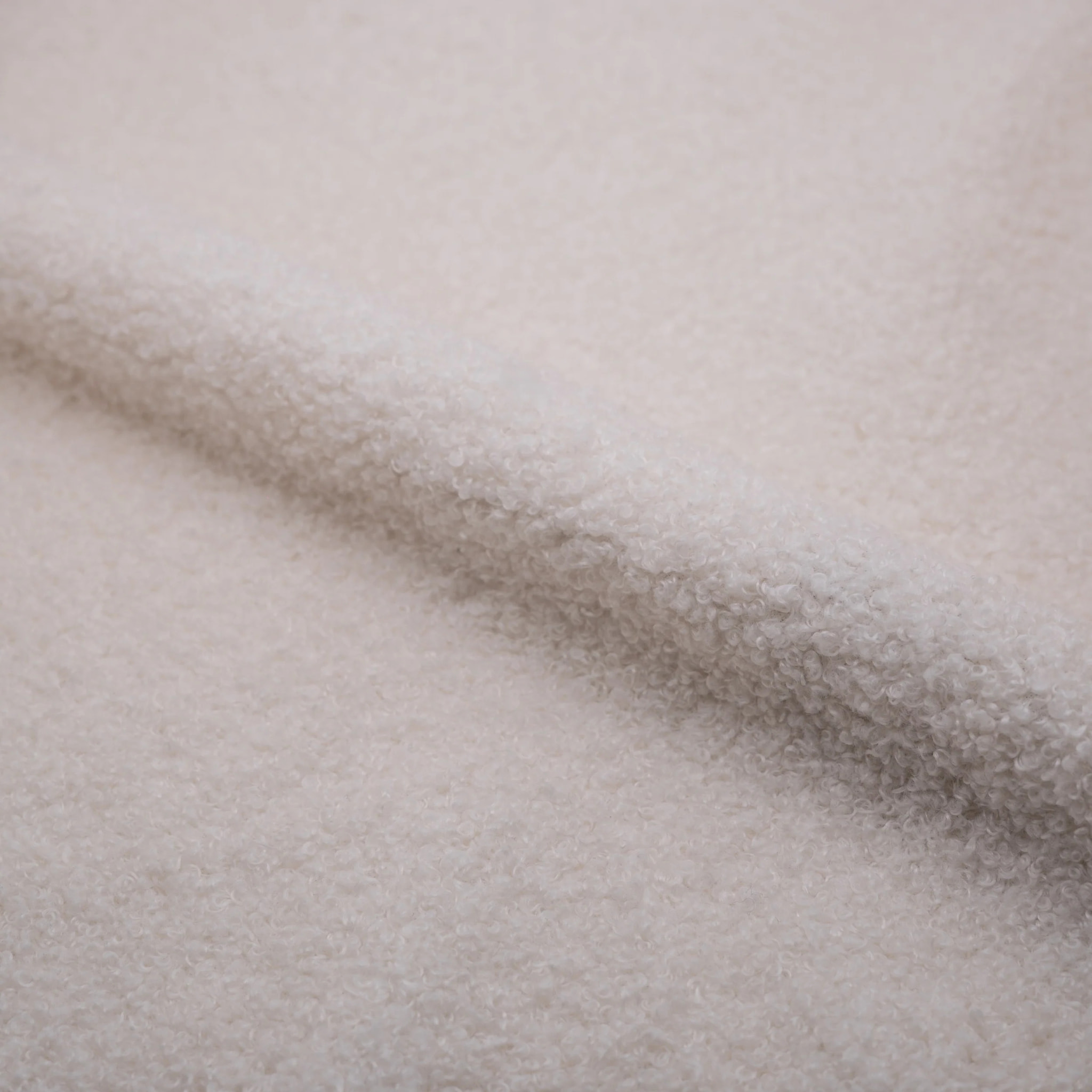 Rocking-chair en tissu bouclé blanc - Shaun