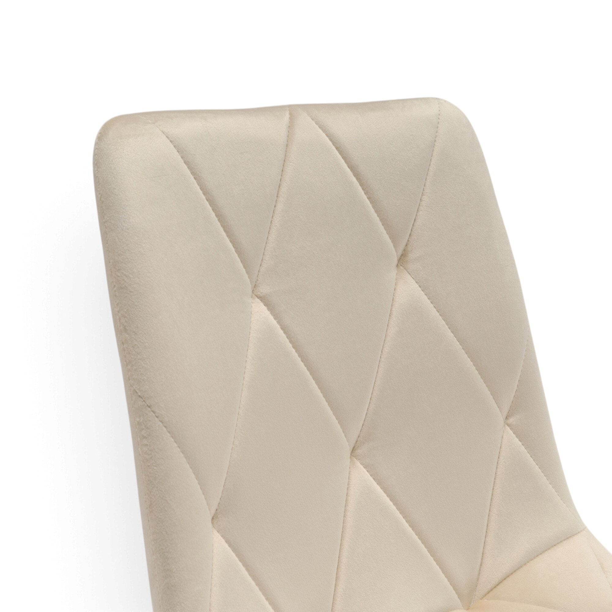 Set di 4 sedie CUENCA in tessuto effetto velluto beige e gambe nere