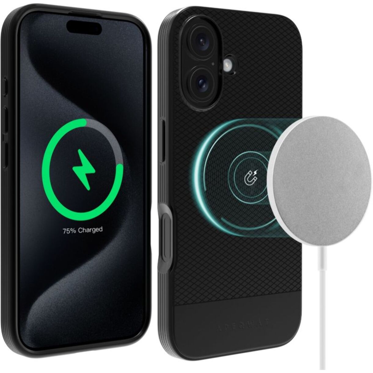 Coque ADEQWAT iPhone 16 Plus Soft Protect - Noir