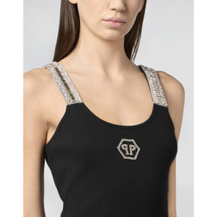 PHILIPP PLEIN Mini Tank Dress Strass Hexagon