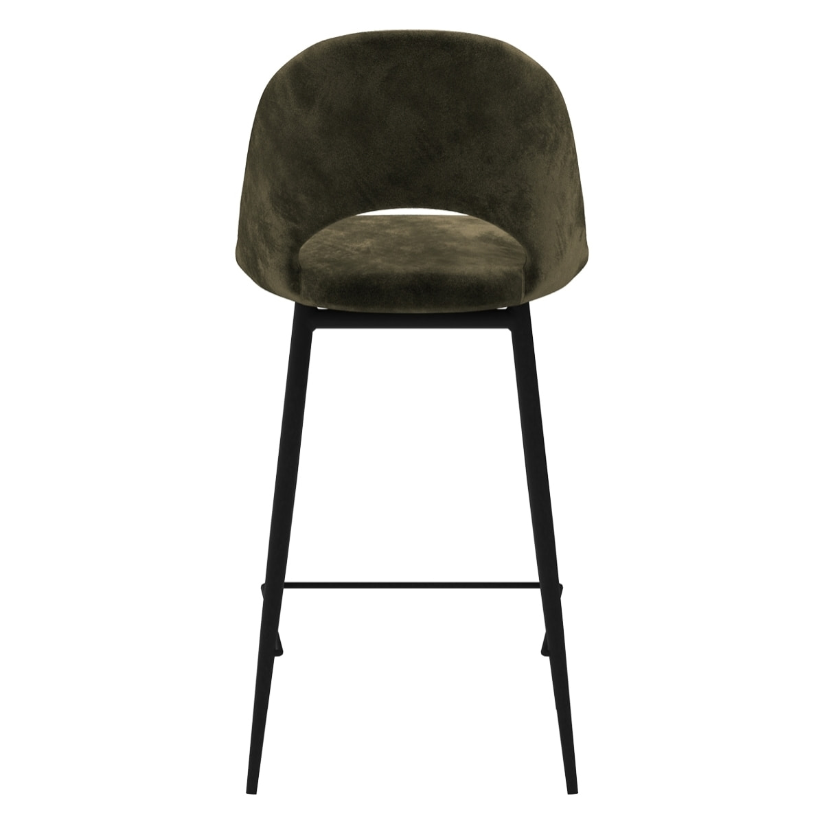 Lot de 2 chaises pour îlot central 65 cm en velours vert - Pénélope