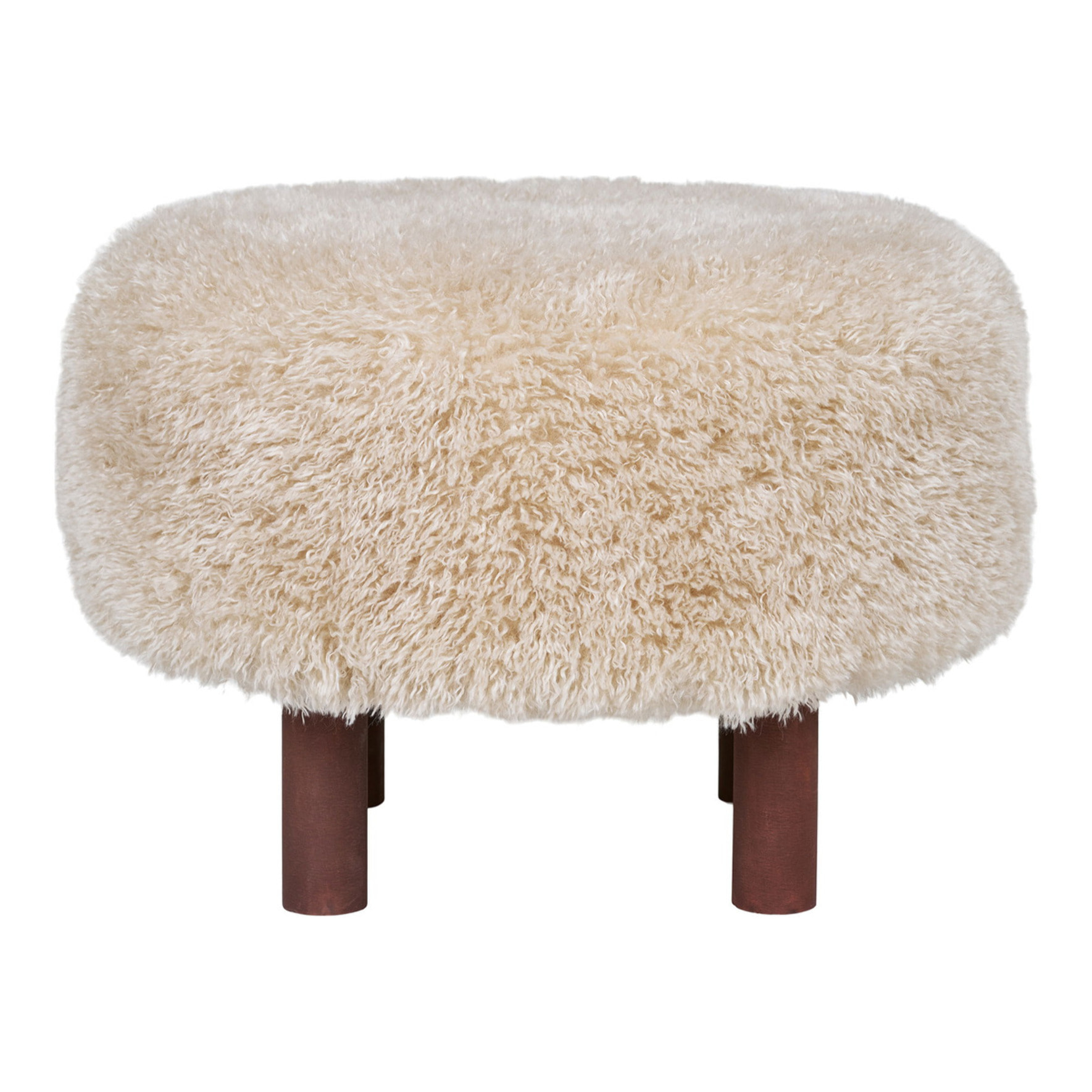 Pouf Inverness Faux Fur Marrone Chiaro — Ø50×36 cm, HN1260