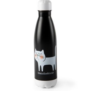 Bottiglia termica Excelsa Blanche&Noir, acciaio inox doppia parete, 500 ml, nero