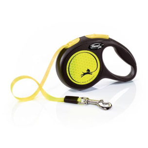 Laisse New Neon XS Tape 3 m black/ neon yellow Flexi CL01T3-251-S-NEOGE