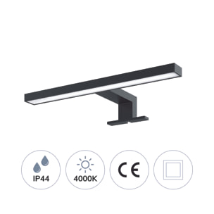 Illumination de salle de bain Applique led Alday, 30cm noir