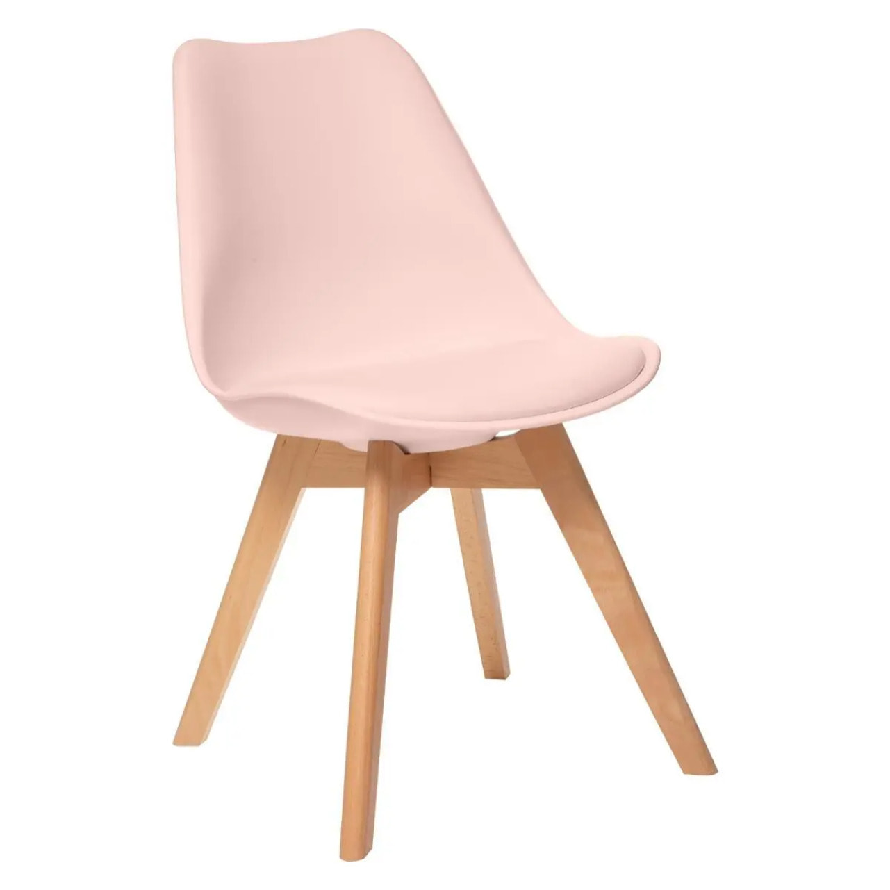 Chaise "Baya" rose poudré - pieds en hêtre