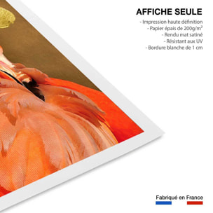 Affiche animaux flamingo et soleil d'or Affiche seule
