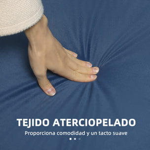 Sofá de 3 Plazas Sofá de Salón de 194,5 cm Tapizado en Terciopelo con 2 Almohadas Reposabrazos y Patas Doradas para Sala de Estar Azul Marino