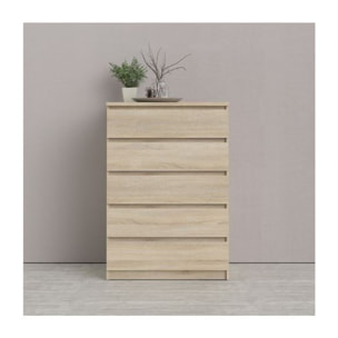 Grande commode 5 tiroirs rangement chambre - 3 coloris - SOFT