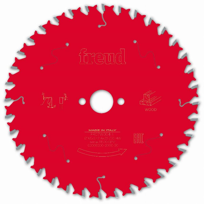 Lame pour scie circulaire portative FREUD - Ø165 2,4/1,6 AL20 Z36 BA 10° - F03FS09689 -FR07W004H