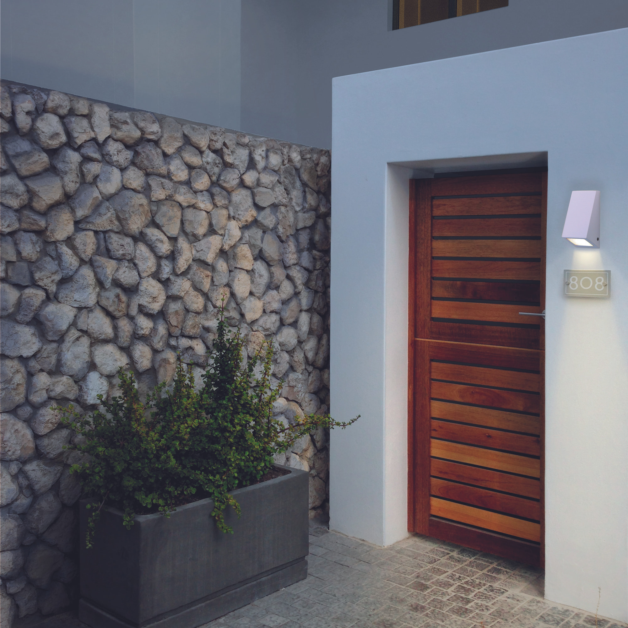 FORLIGHT Aplique de pared exterior Karen Big acabado Blanco IP44 15W E27