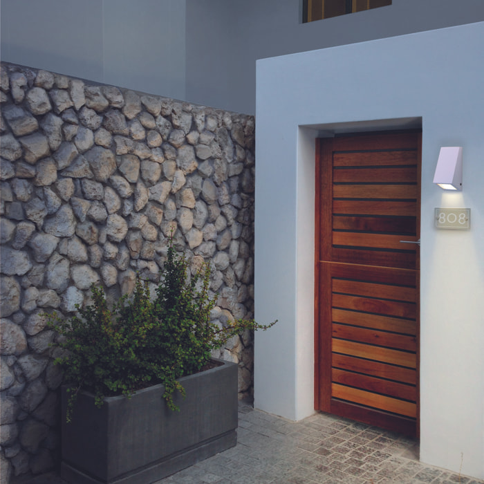 FORLIGHT Aplique de pared exterior Karen Big acabado Blanco IP44 15W E27