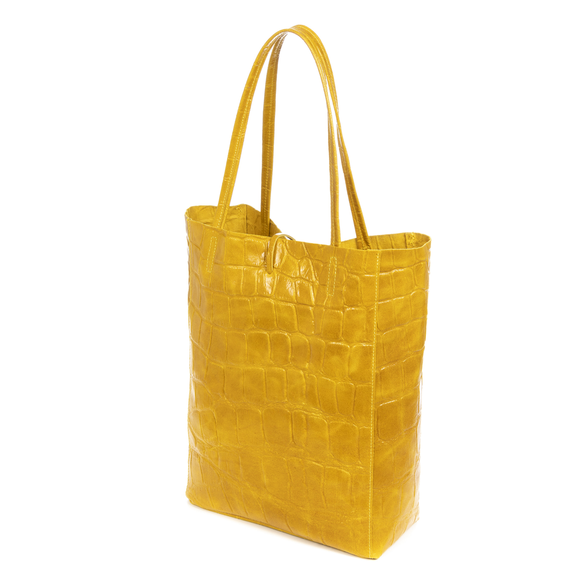 Sefora Borsa Shopper Donna.Pelle autentica Velours Stampa Coccodrillo Grande