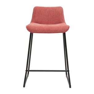 Tabourets de bar en tissu effet velours texturé terracotta et métal H65 cm (lot de 2) BOOST