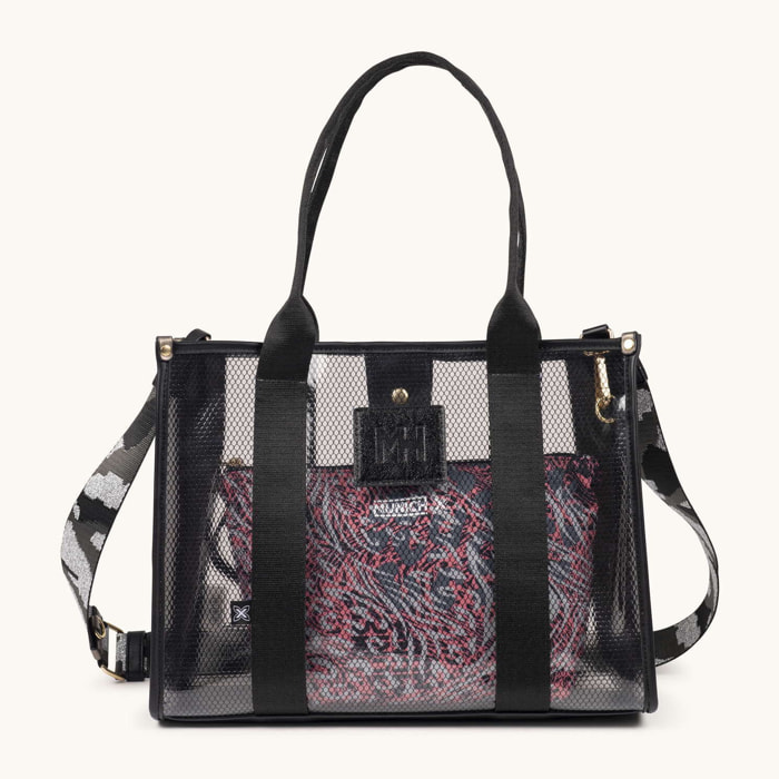 Bolso Shopper Transparente con Neceser Interior JADE SHOPPER BLACK