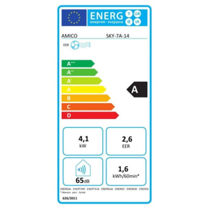 Climatiseur Mobile Classe A Blanc 14000BTU Amico SKY-7A-14