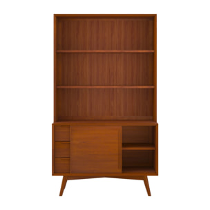 Etagère 3 niveaux, 3 tiroirs et 1 porte en teck - Waya