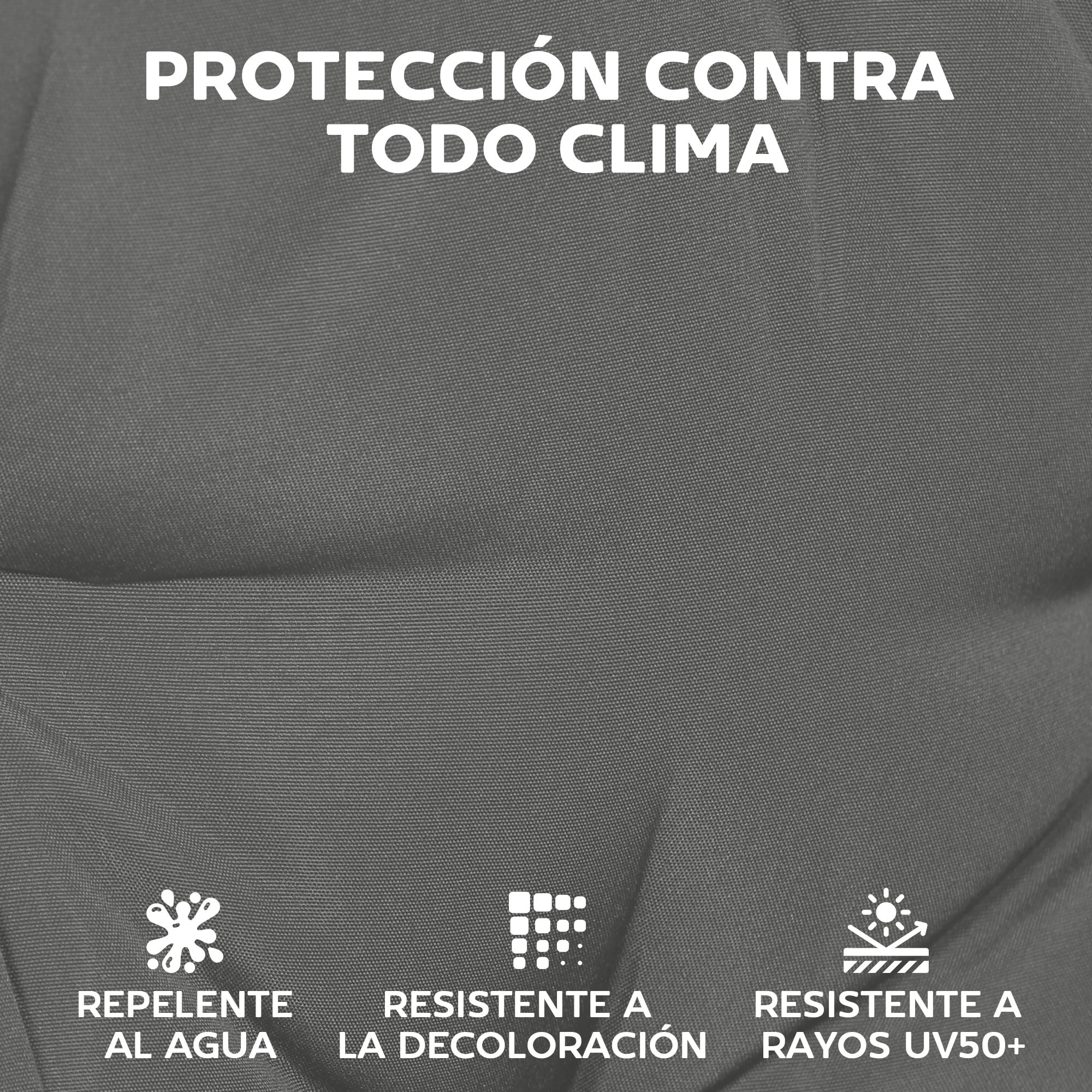 Juego de Cojines para Sillas de Comedor, 46x42x7 cm, 6 Piezas, Cojines para Sillas de Jardín con Funda Lavable y Lazos, Impermeable y Anti-UV, Gris Oscuro