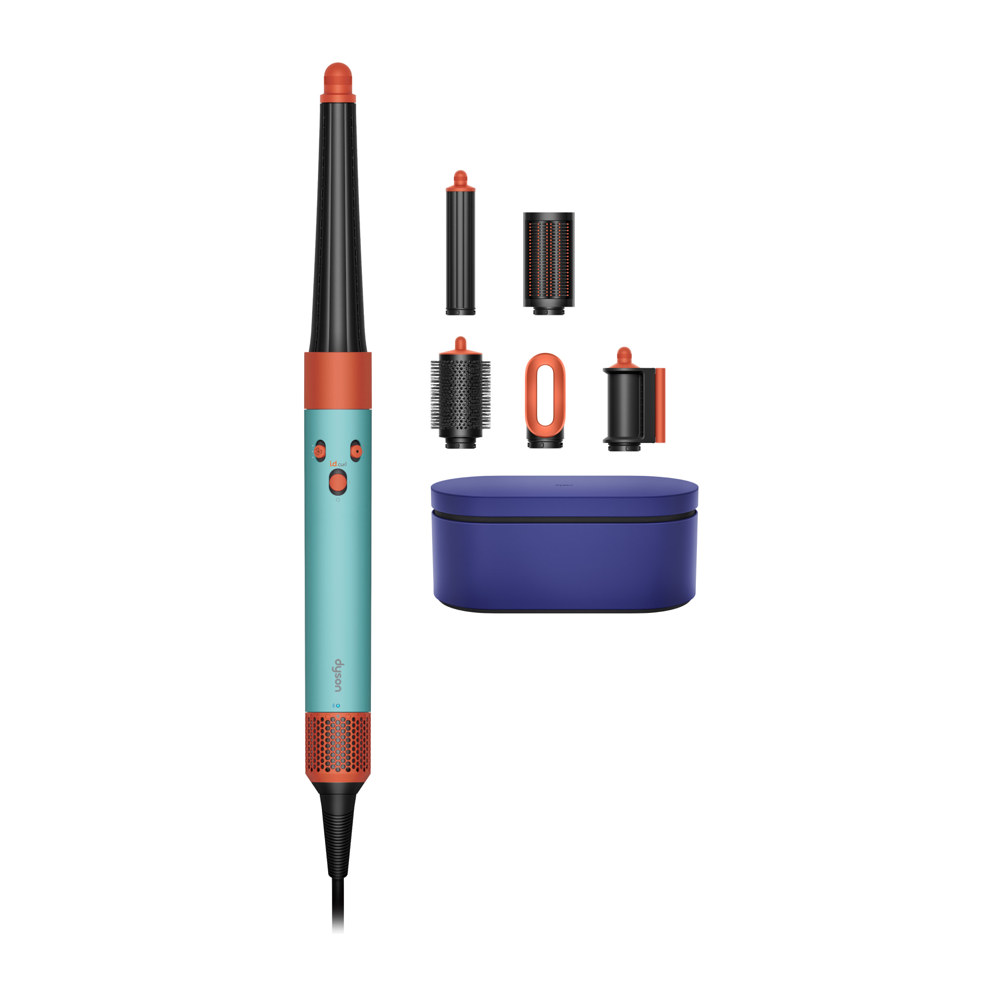 Multi-styler asciugacapelli Dyson Airwrap i.d.™ per capelli lisci e ondulati in Acquamarina/Tangerine | Ricondizionato