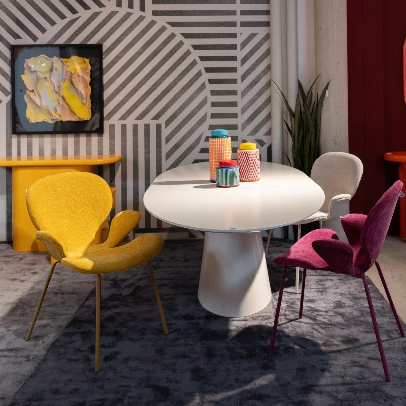 Chaise avec accoudoirs Soft Blossom jaune Kare Design