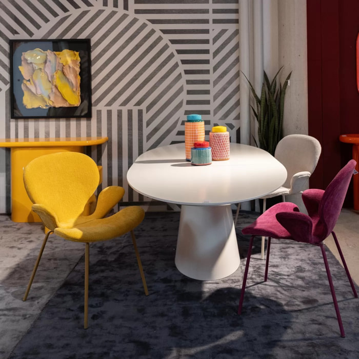 Chaise avec accoudoirs Soft Blossom jaune Kare Design