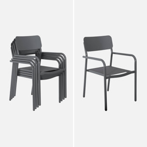 Table de jardin extensible aluminium + 8 assises CHARLESTON + SAVANNAH