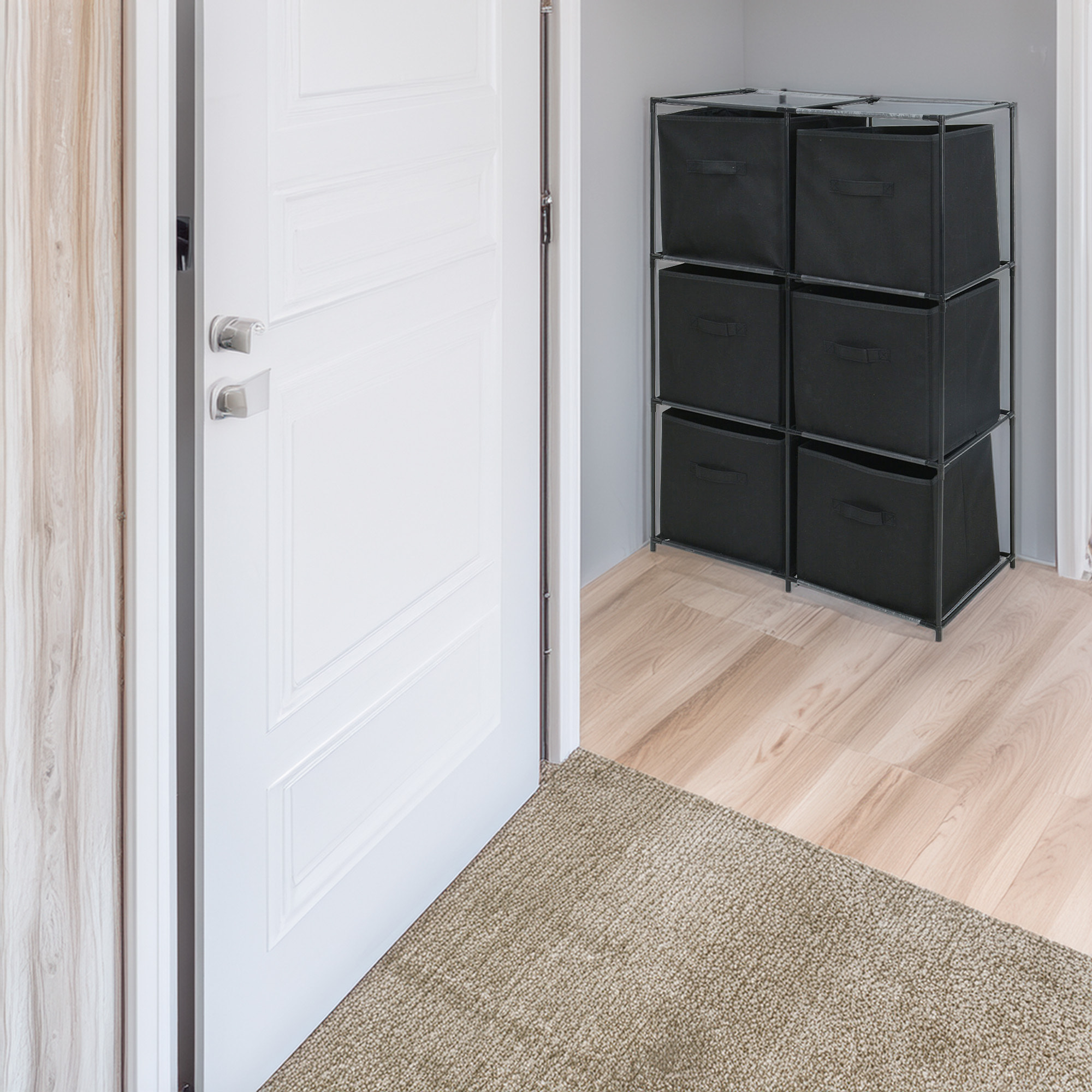 Well home cajonera con 6 compartimentos de metal y estantes no tejidos 68x35x102cm